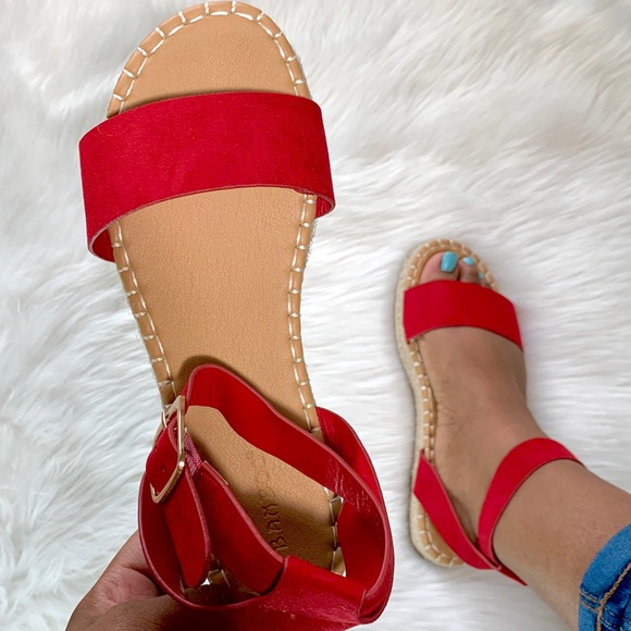 Bamboo Red Espadrille Sandals - Picture 3 of 4